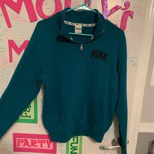 Pink quarter zip turquoise
